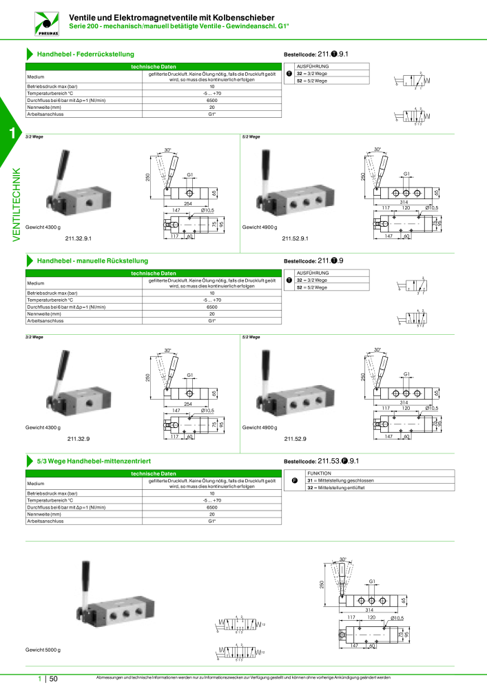 Pneumax - Hauptkatalog Nb. : 21218 - Page 70