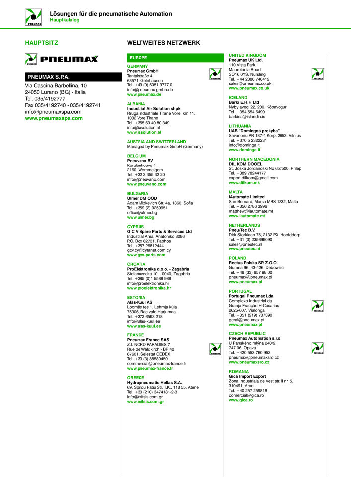 Pneumax - Hauptkatalog Nb. : 21218 - Page 994