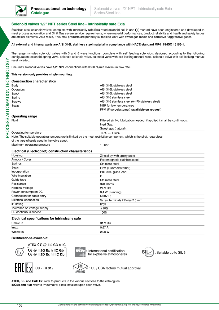 Pneumax - Process Automation NO.: 21224 - Page 110