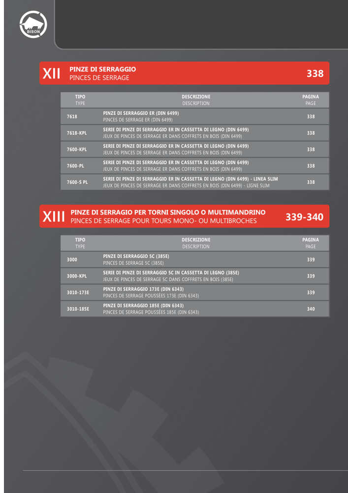 BISON Tecnologia di serraggio del catalogo principale Nb. : 21286 - Page 554