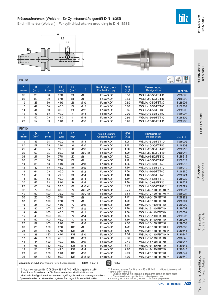 BILZ - CNC Werkzeughalter NR.: 21290 - Seite 29