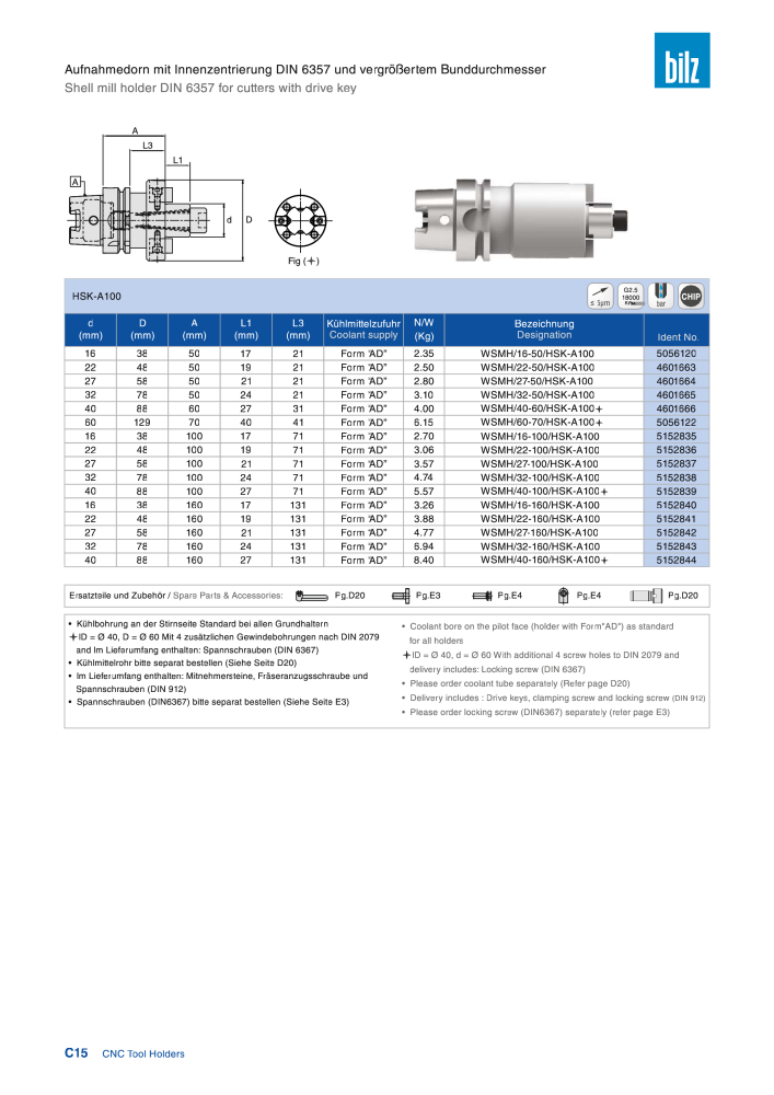 BILZ - CNC Werkzeughalter NR.: 21290 - Seite 66