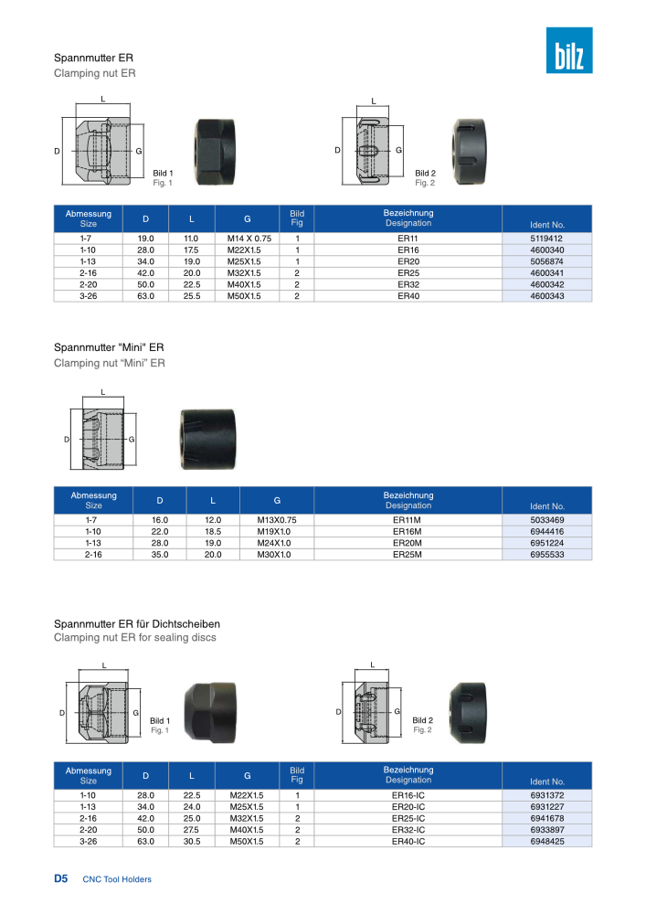 BILZ - CNC Werkzeughalter NR.: 21290 - Seite 76
