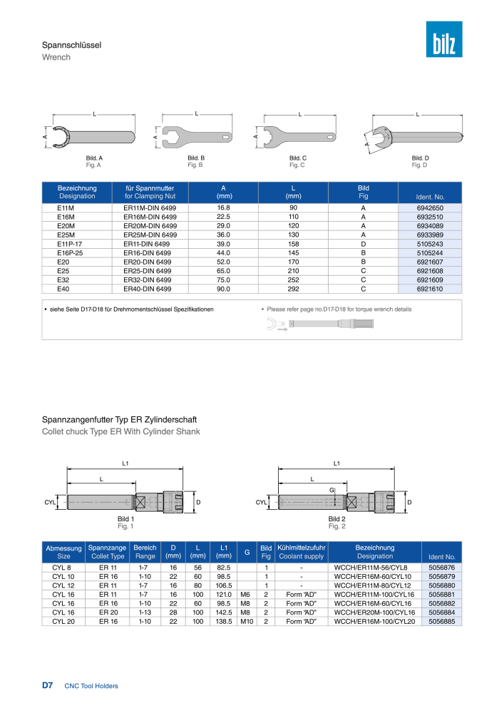 BILZ - CNC Werkzeughalter NR.: 21290 - Seite 78