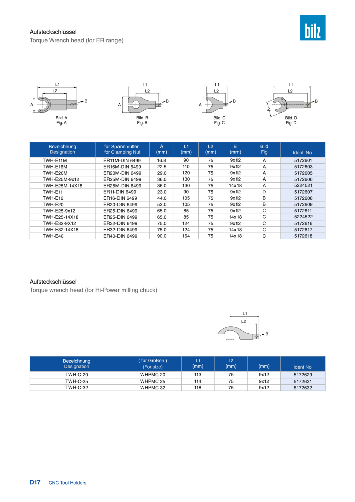 BILZ - CNC Werkzeughalter NR.: 21290 - Seite 88