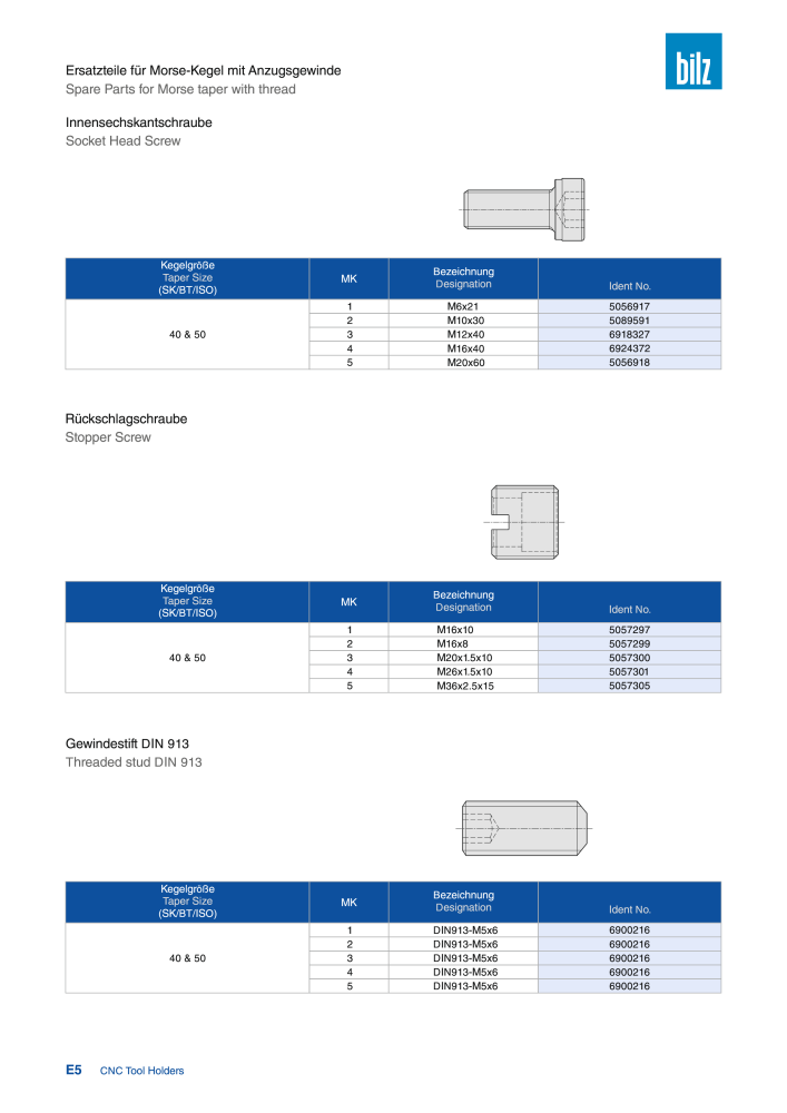 BILZ - CNC Werkzeughalter NR.: 21290 - Seite 98
