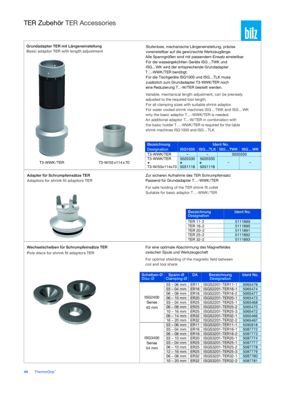 BILZ Ergänzung für TER Adapter Tischgeräte 5051118