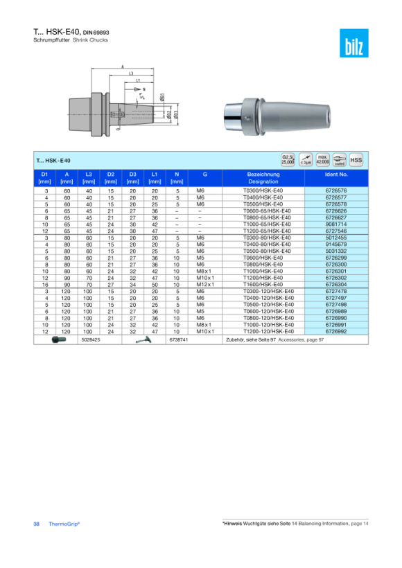 BILZ Schrumpffutter Standard 4,5° 6726989