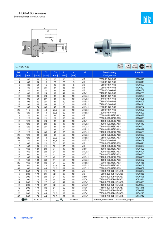 BILZ - ThermoGrip ® Schrumpfspannfutter NR.: 21294 - Seite 15