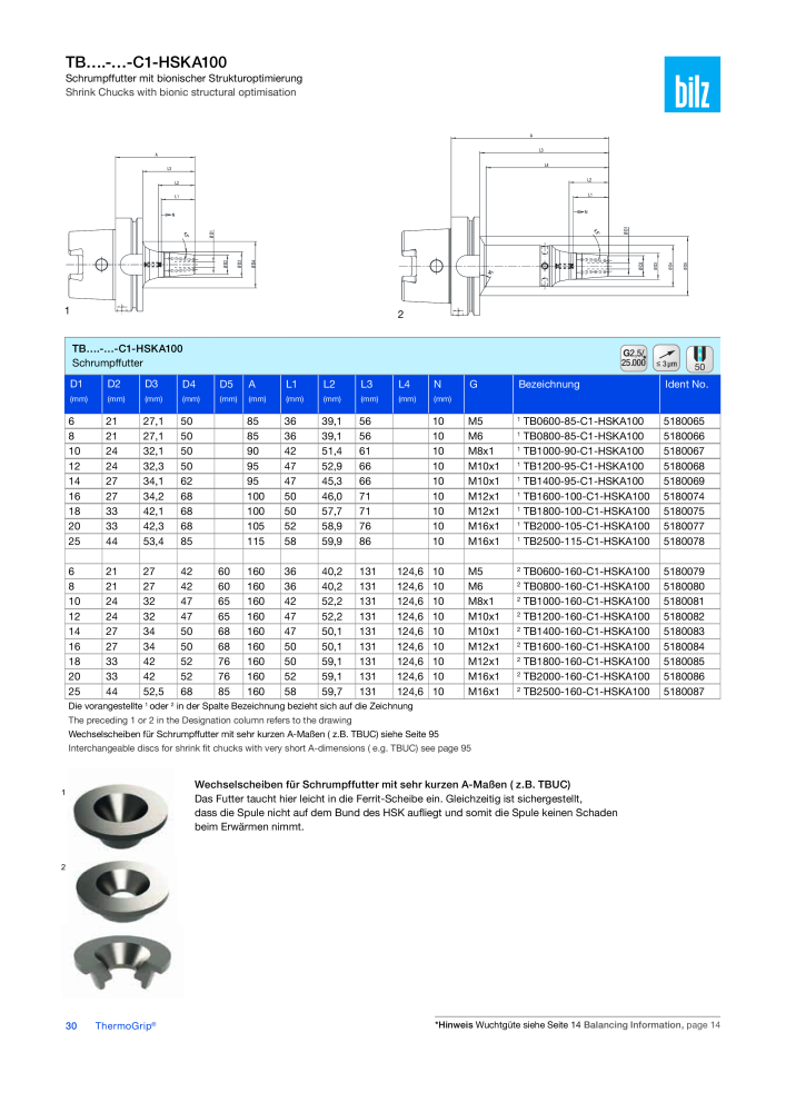 BILZ - ThermoGrip ® Schrumpfspannfutter NR.: 21294 - Seite 29