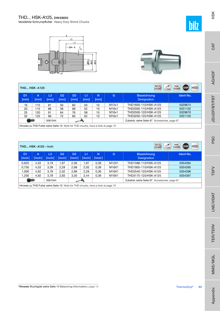 BILZ - ThermoGrip ® Schrumpfspannfutter NR.: 21294 - Seite 32