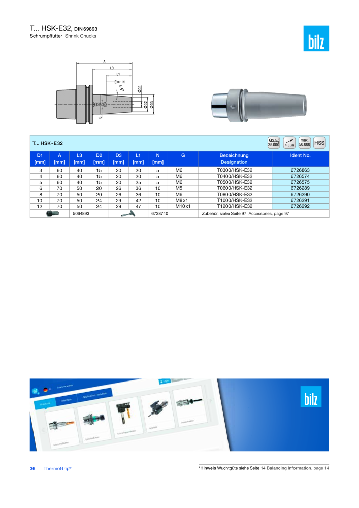 BILZ - ThermoGrip ® Schrumpfspannfutter NR.: 21294 - Seite 35
