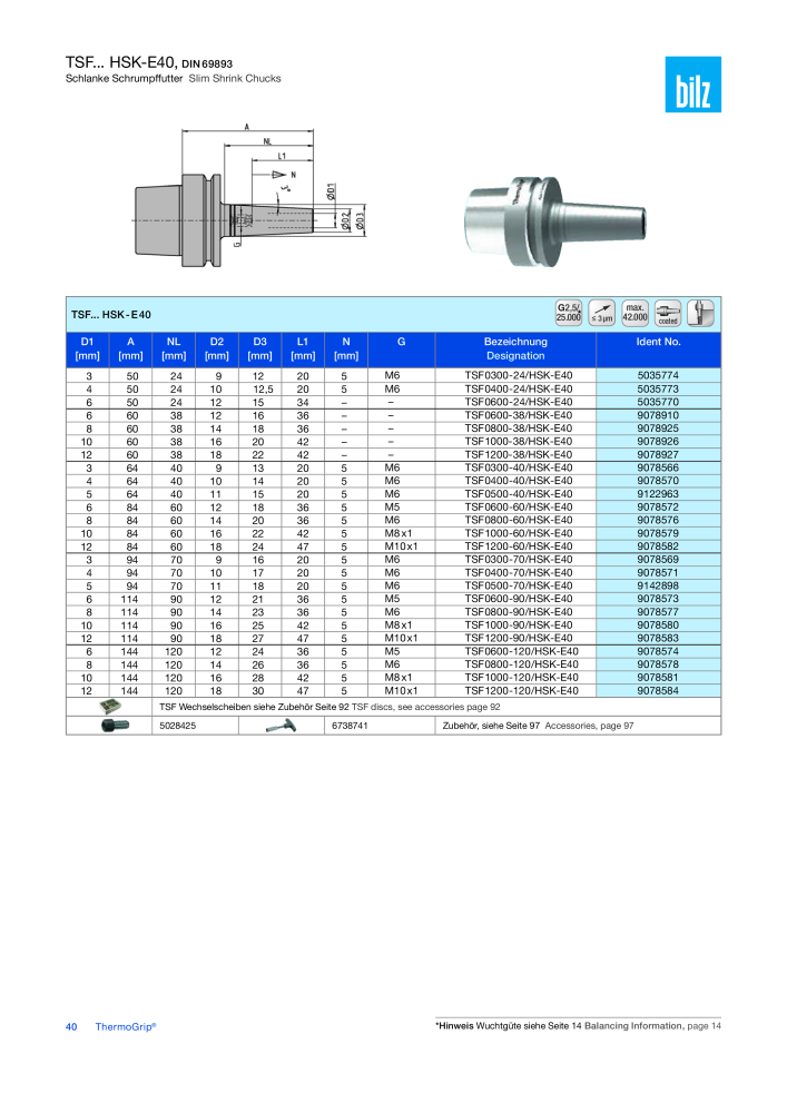 BILZ - ThermoGrip ® Schrumpfspannfutter NR.: 21294 - Seite 39