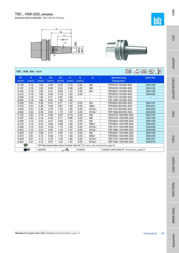 BILZ - ThermoGrip ® Schrumpfspannfutter NR.: 21294 - Seite 44