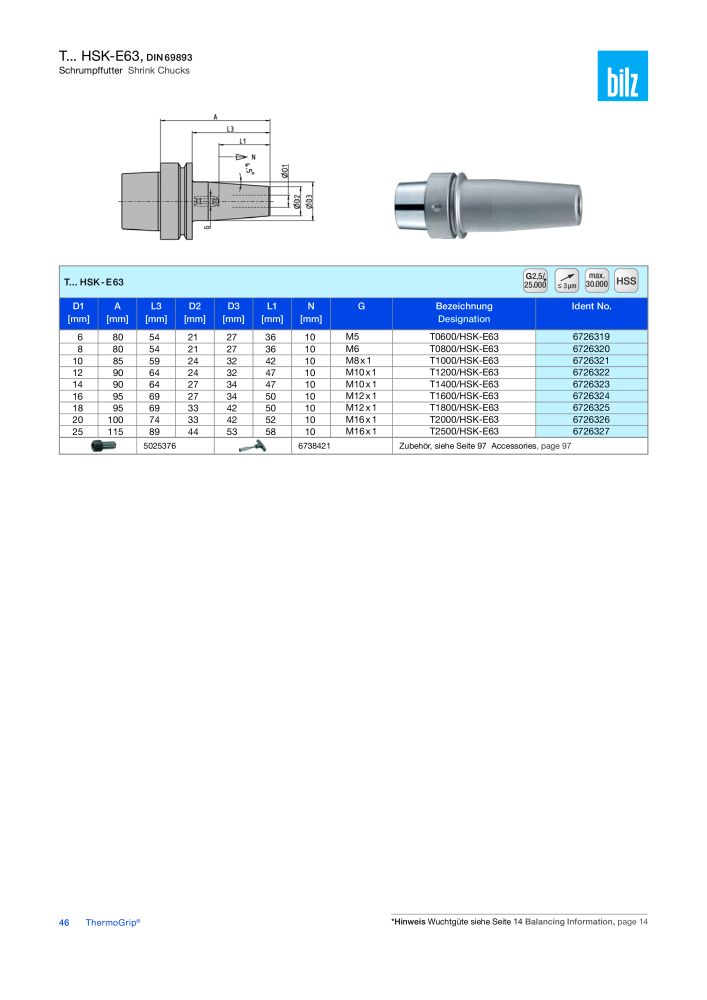 BILZ - ThermoGrip ® Schrumpfspannfutter NO.: 21294 - Page 45