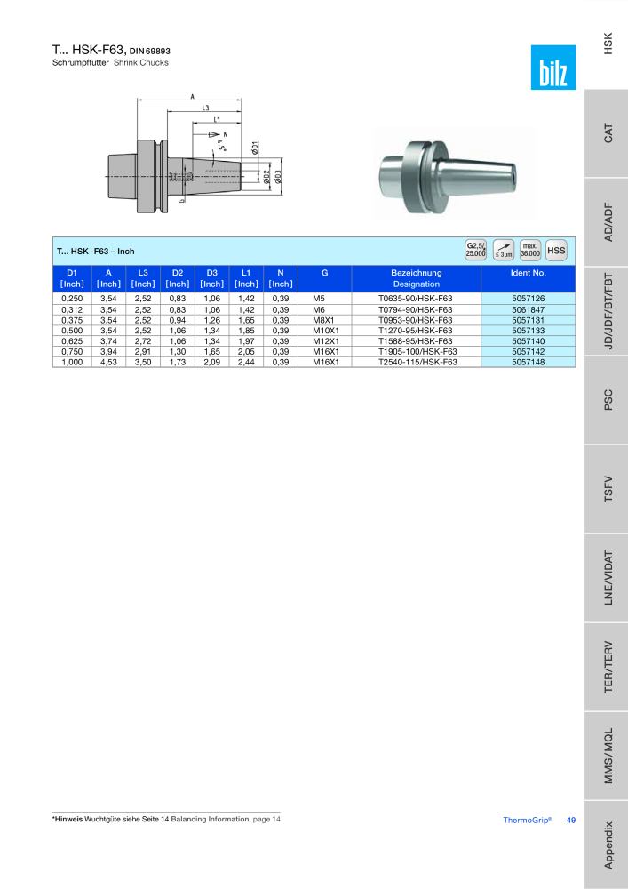 BILZ - ThermoGrip ® Schrumpfspannfutter NR.: 21294 - Seite 48