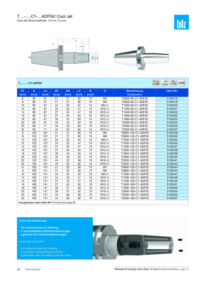 BILZ - ThermoGrip ® Schrumpfspannfutter NR.: 21294 - Seite 61