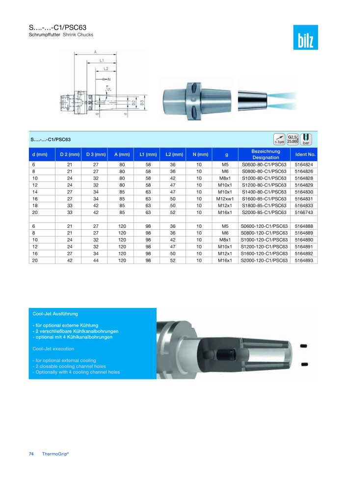 BILZ - ThermoGrip ® Schrumpfspannfutter NR.: 21294 - Seite 73