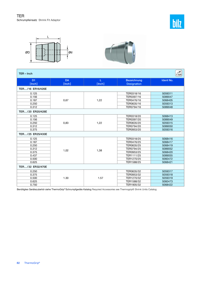 BILZ - ThermoGrip ® Schrumpfspannfutter NR.: 21294 - Seite 81