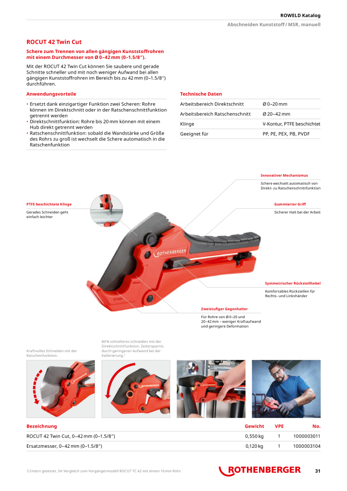 Rothenberger ROWELD Katalog NR.: 21301 - Seite 31