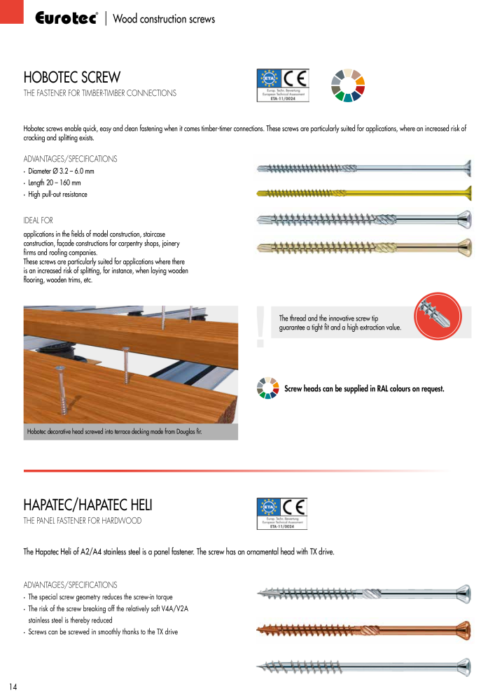 Eurotec catalogue wood construction screws NO.: 21329 - Page 14