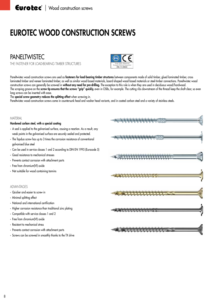 Eurotec catalogue wood construction screws NEJ.: 21329 - Sida 8