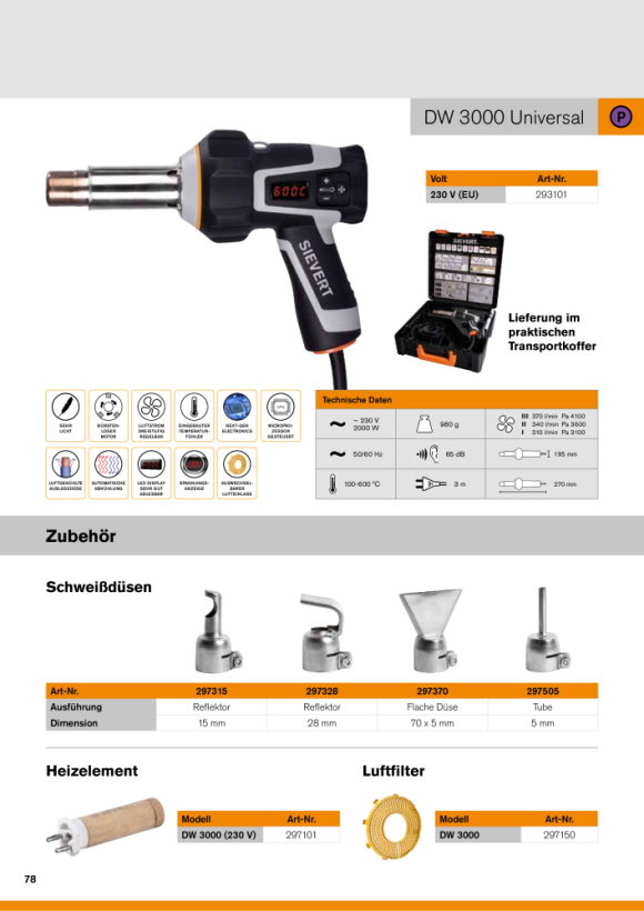 Sievert Heizelement für DW 3000 297101