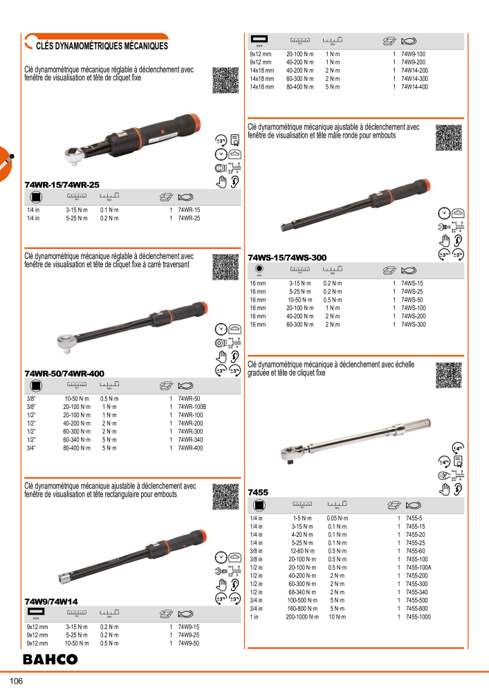 Outils du catalogue général BAHCO NR.: 21403 - Seite 108