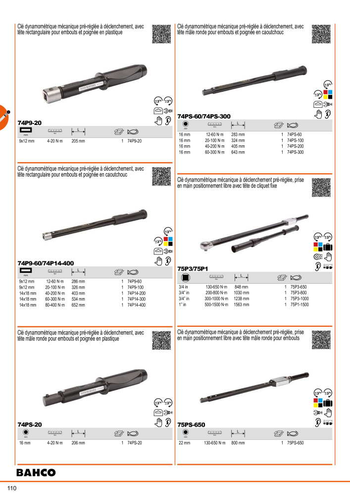 Outils du catalogue général BAHCO Nb. : 21403 - Page 112