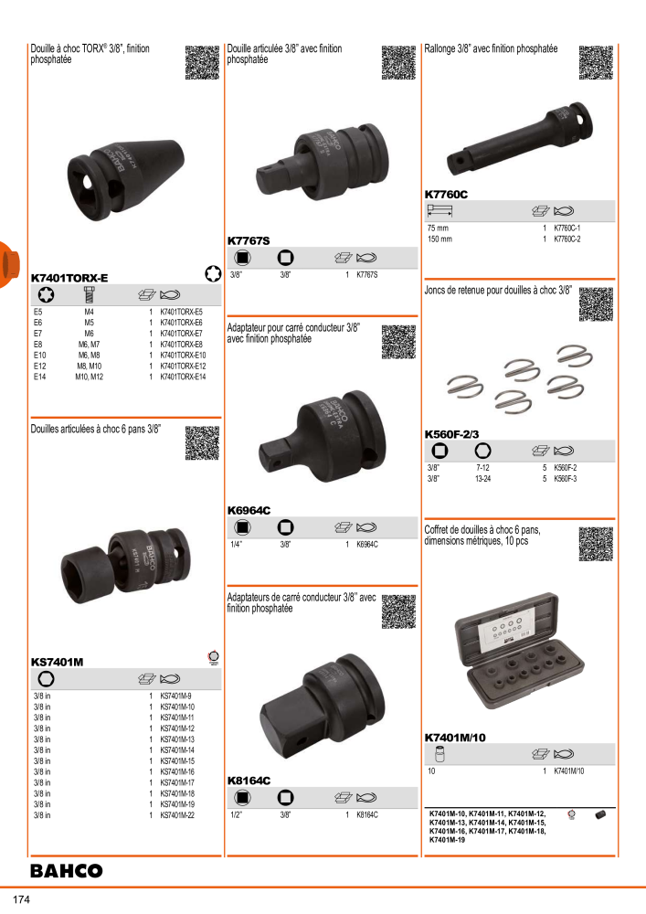 Outils du catalogue général BAHCO n.: 21403 - Pagina 176