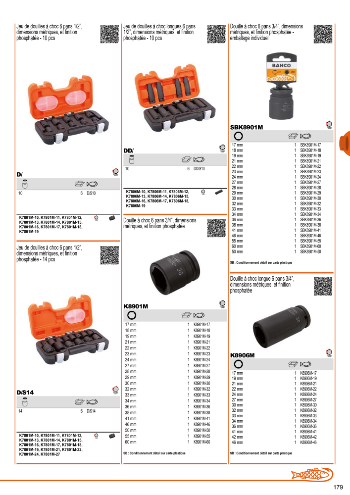 Outils du catalogue général BAHCO Nb. : 21403 - Page 181