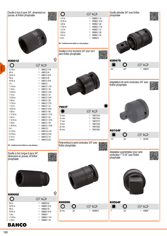 Outils du catalogue général BAHCO NEJ.: 21403 - Sida 182