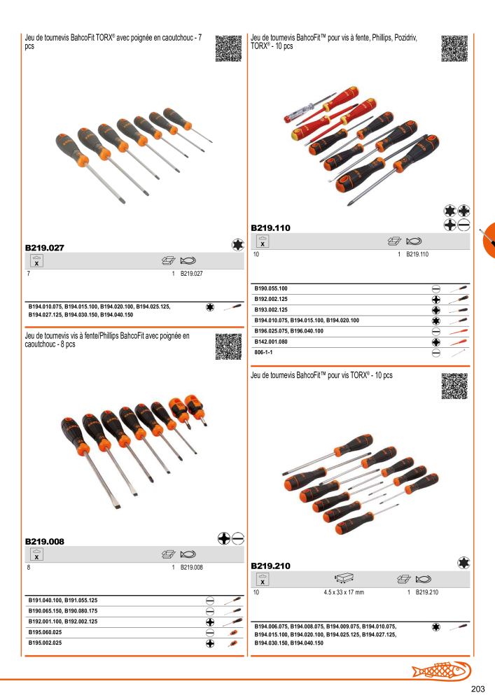 Outils du catalogue général BAHCO NR.: 21403 - Seite 205