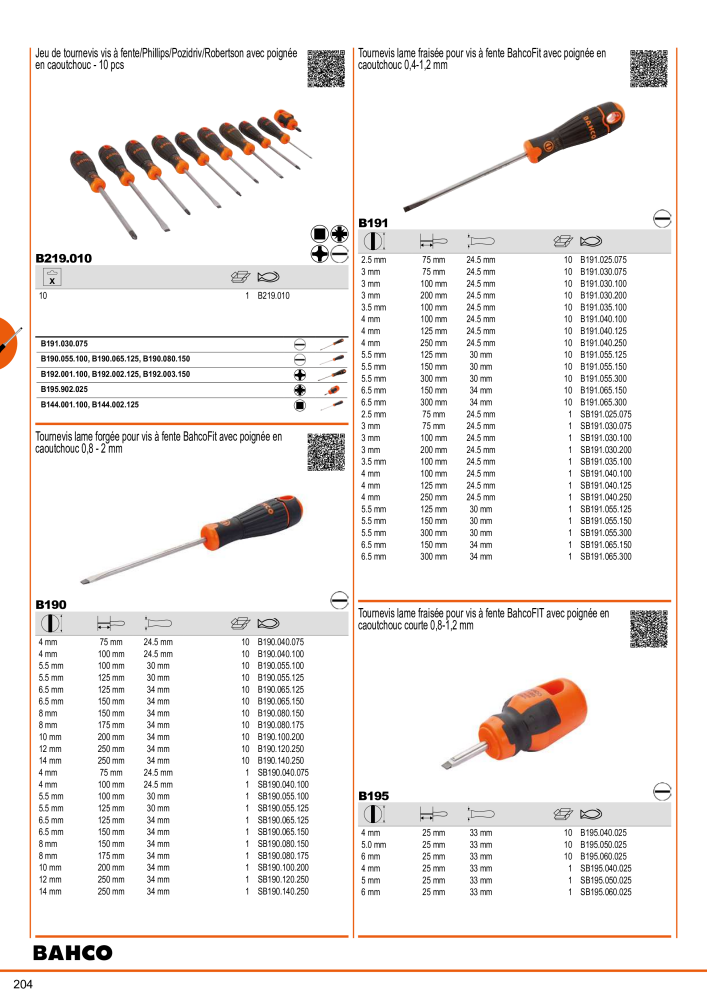 Outils du catalogue général BAHCO Nb. : 21403 - Page 206