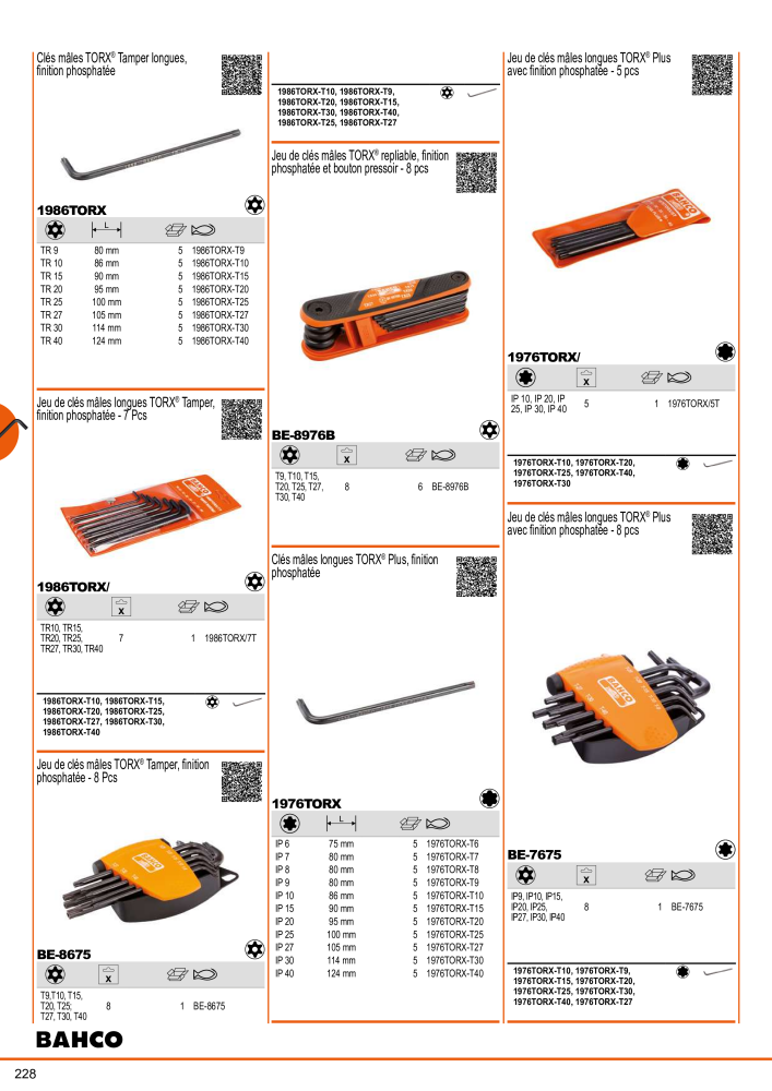 Outils du catalogue général BAHCO Nº: 21403 - Página 230