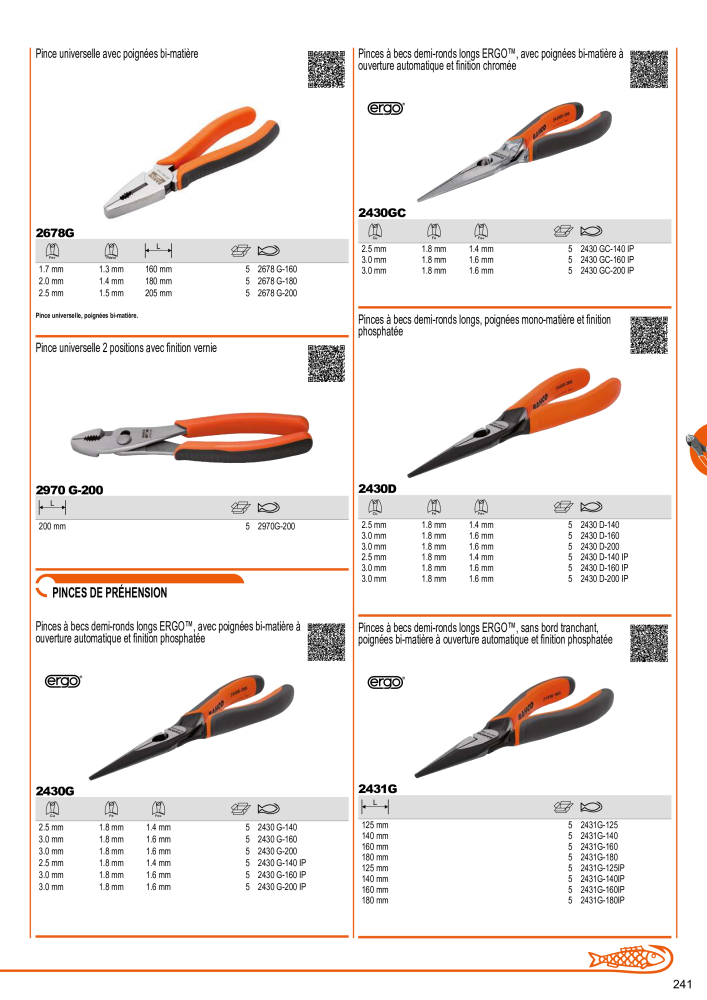 Outils du catalogue général BAHCO Nº: 21403 - Página 243