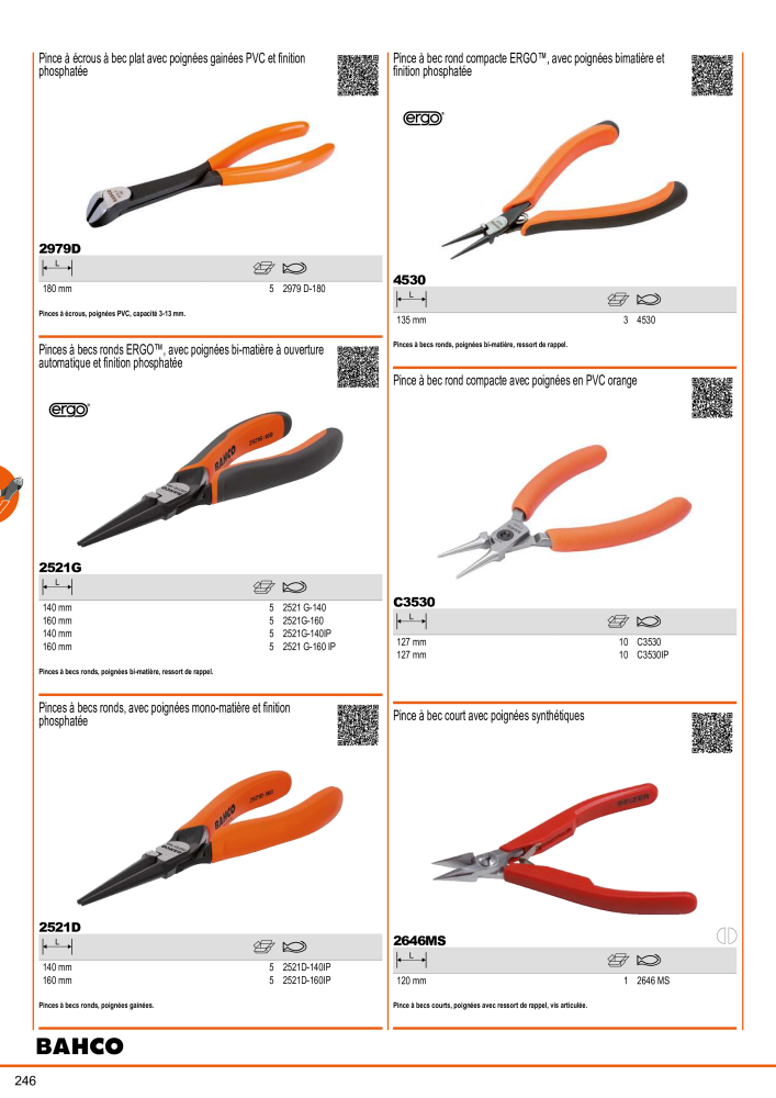 Outils du catalogue général BAHCO Nº: 21403 - Página 248