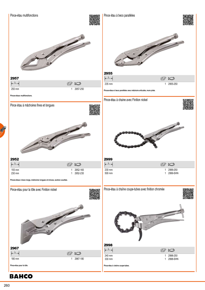 Outils du catalogue général BAHCO NR.: 21403 - Pagina 262