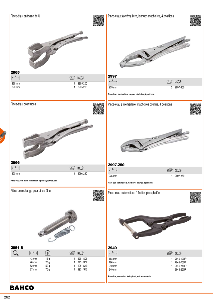 Outils du catalogue général BAHCO NEJ.: 21403 - Sida 264