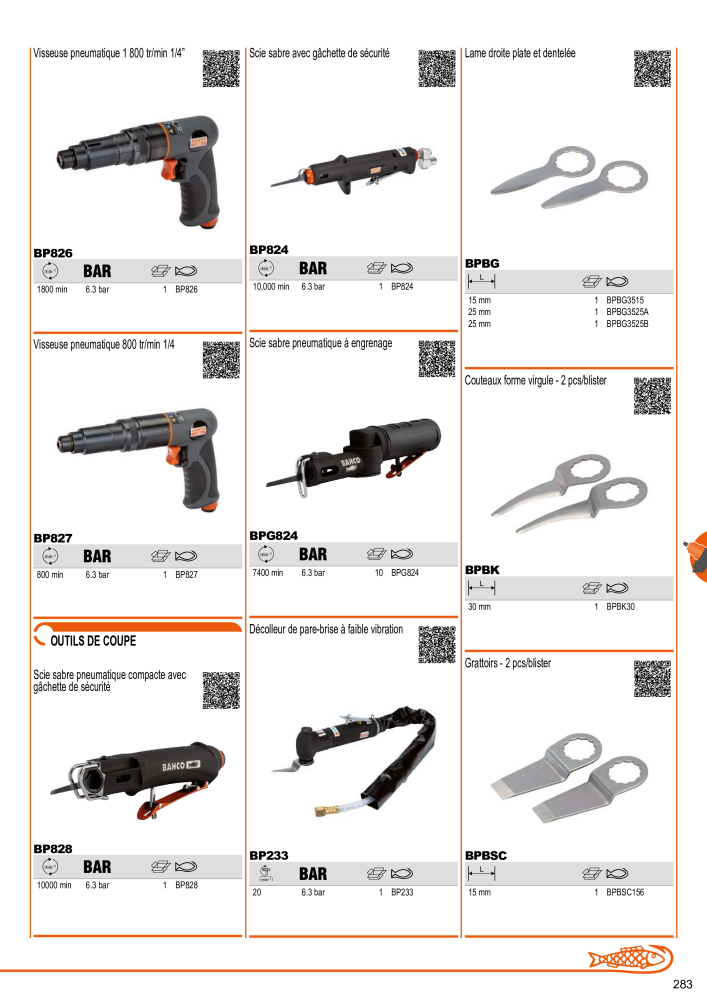 Outils du catalogue général BAHCO Nº: 21403 - Página 285