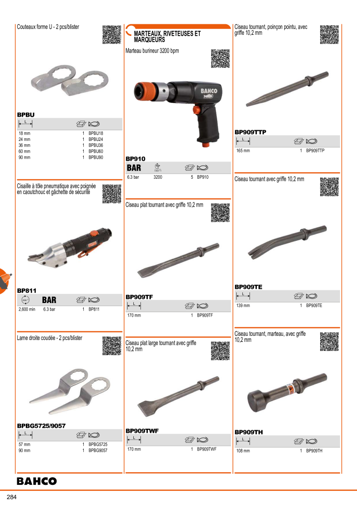 Outils du catalogue général BAHCO NEJ.: 21403 - Sida 286