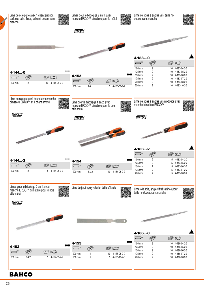 Outils du catalogue général BAHCO NO.: 21403 - Page 30