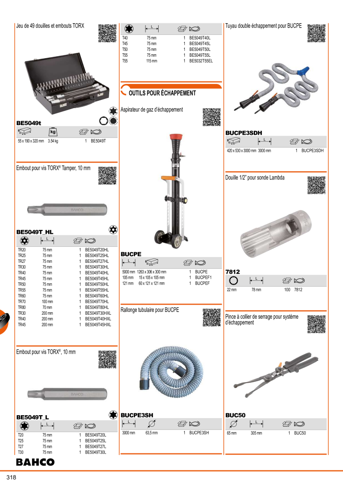 Outils du catalogue général BAHCO Nº: 21403 - Página 320