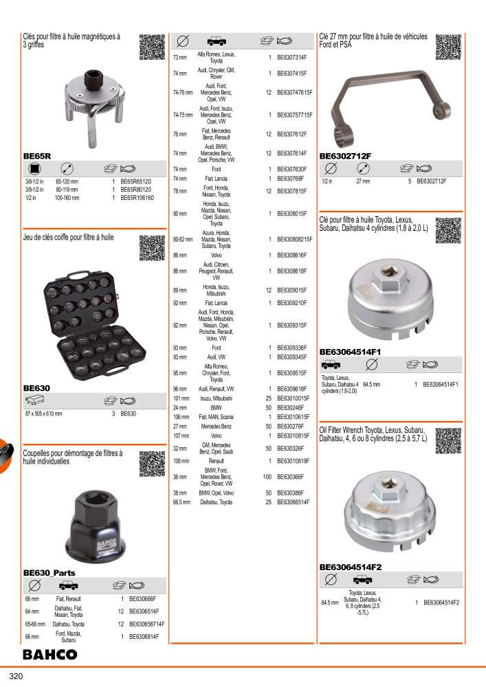 Outils du catalogue général BAHCO NEJ.: 21403 - Sida 322