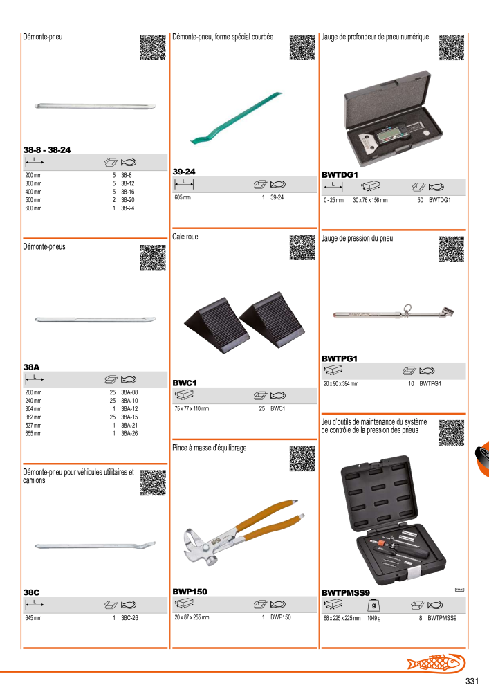 Outils du catalogue général BAHCO Nº: 21403 - Página 333