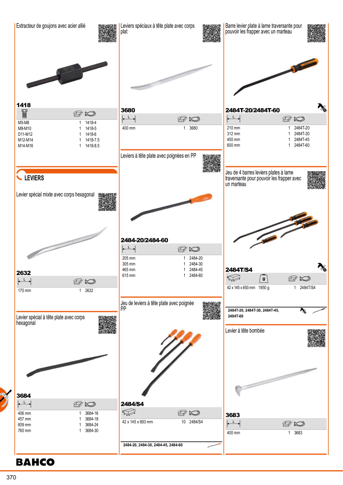 Outils du catalogue général BAHCO NEJ.: 21403 - Sida 372