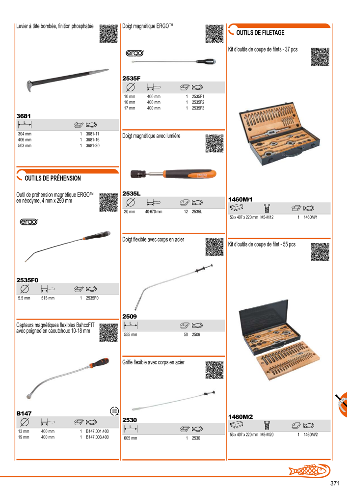 Outils du catalogue général BAHCO Nº: 21403 - Página 373