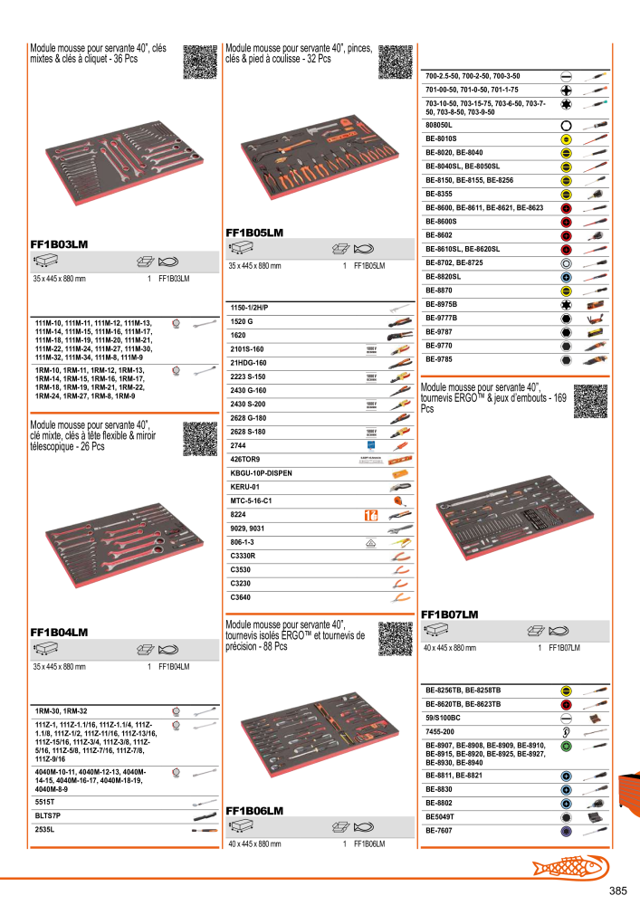 Outils du catalogue général BAHCO Nº: 21403 - Página 387