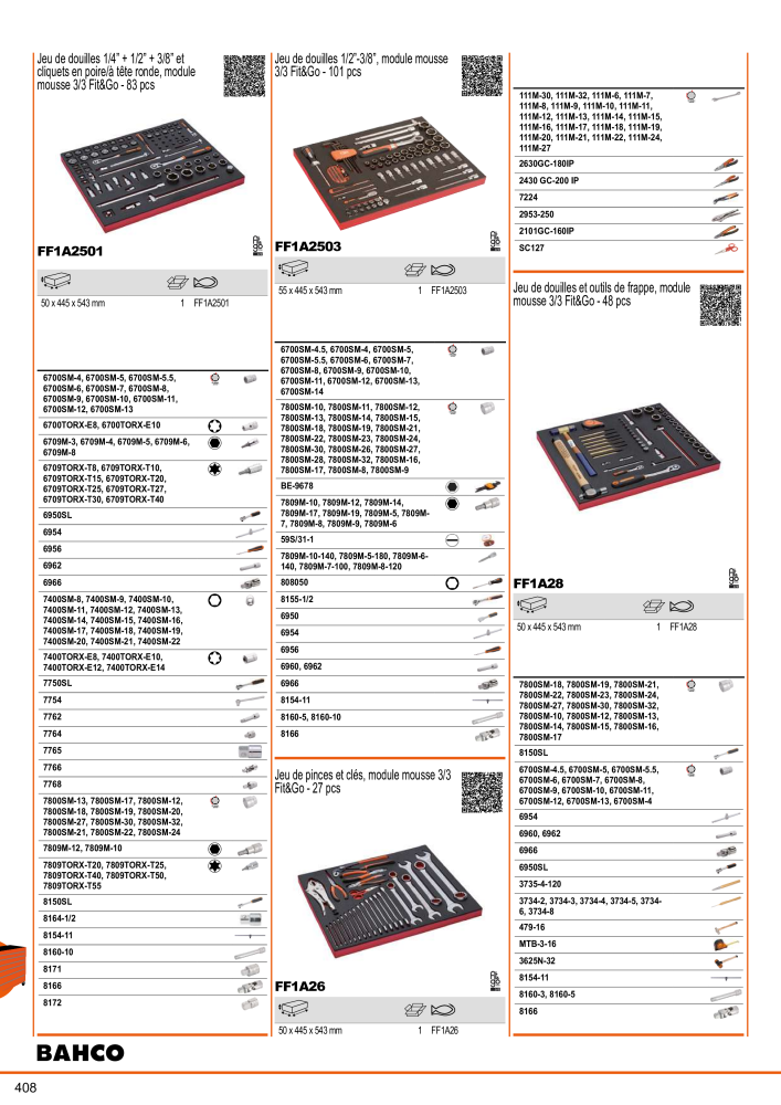 Outils du catalogue général BAHCO Nº: 21403 - Página 410