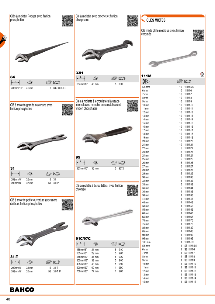 Outils du catalogue général BAHCO NEJ.: 21403 - Sida 42